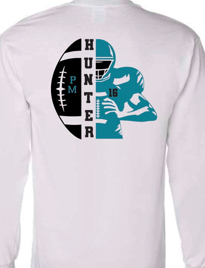 Patterson Mill Football Player and Ball Long Sleeve Shirt-Personalized